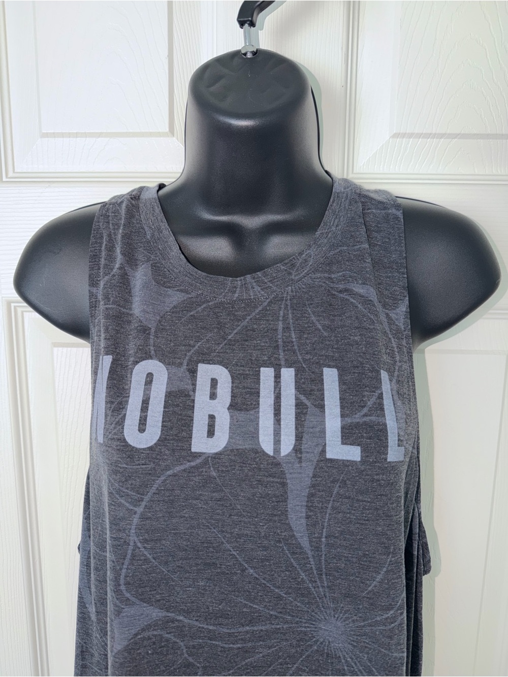 NoBull Women's Ultrasoft Floral Gray Muscle Tank - Picture 3 of 5
